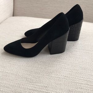 Nine West black leather/suede pumps size 8.5